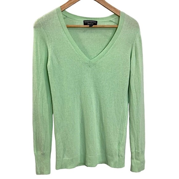 Banana Republic With Fine Italian Yarn by Filpucci V-Neck Green Sweater Size S‎ - Picture 1 of 12